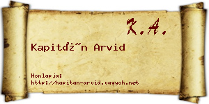 Kapitán Arvid névjegykártya